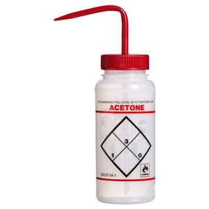 Wash Bottle, Safety Labeled, "Acetone", 500 ml