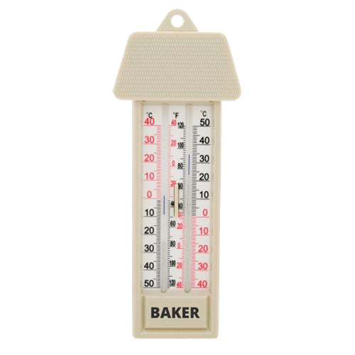 Max/Min Thermometer,  Analogue, -40-120°F (-40-50°C)