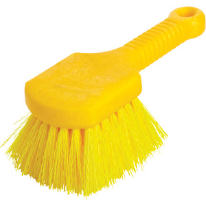 Utility Brush, 8" Overall Length, Synthetic Bristles, Yellow