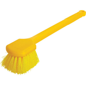 Utility Brush, 20" Overall Length, Synthetic Bristles, Yellow