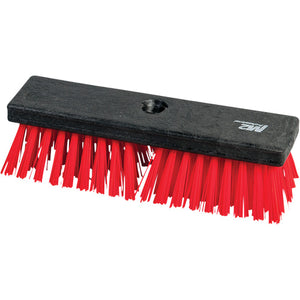 Brush with Threaded Hole, 10" Length, Synthetic Bristles, Red
