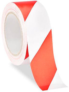 Safety Tape - Industrial Vinyl, 2" x 36 yds, Red/White