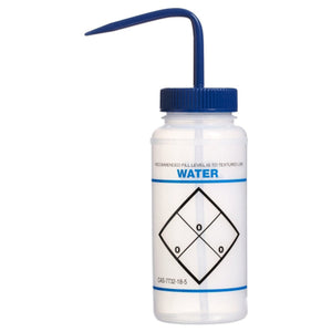 Wash Bottle, Safety Labeled, "Water", 500 ml